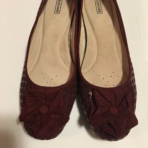 Alex Marie Leather & Fabric Flats-9.5